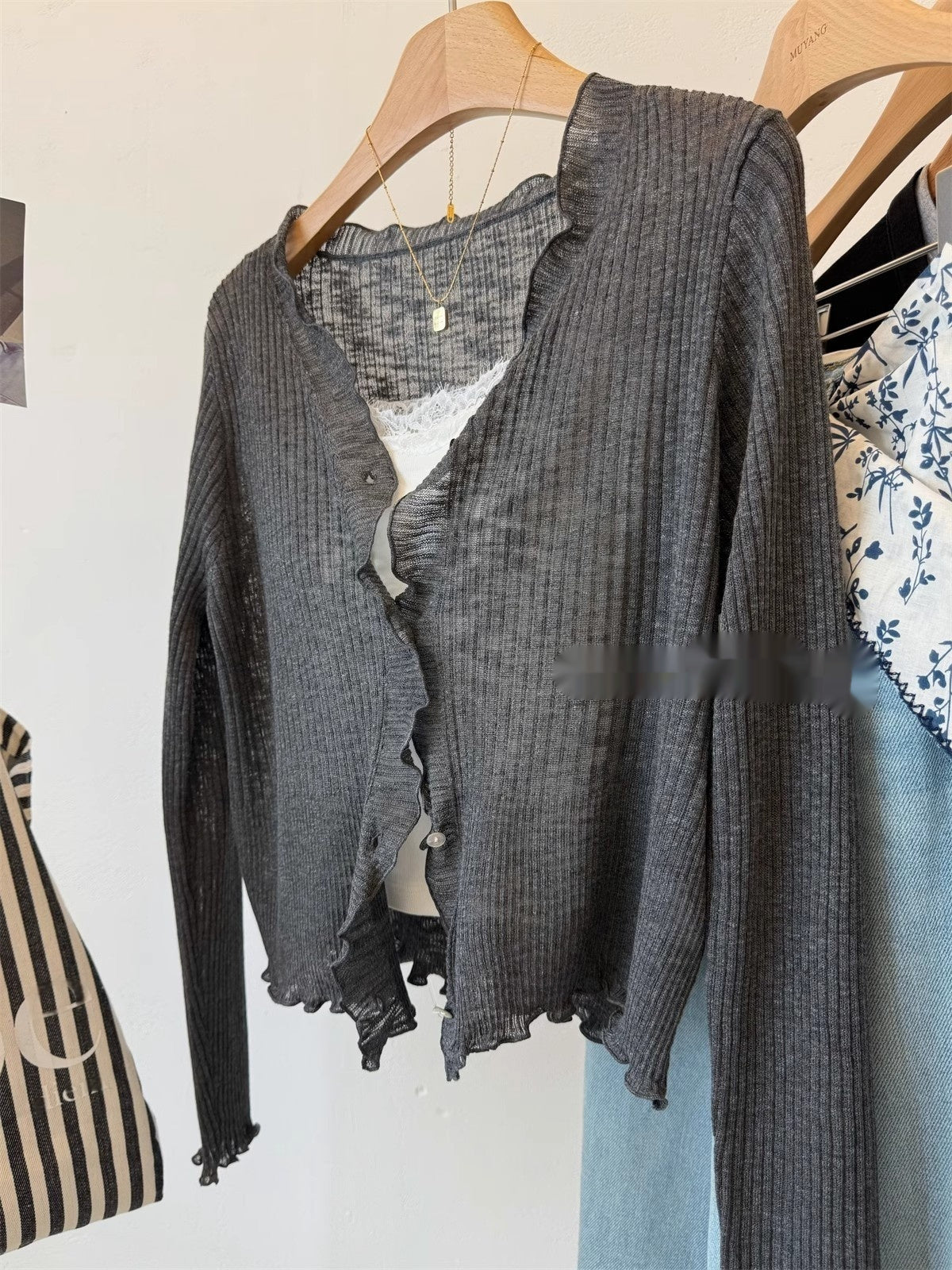 Women's Ruffled-edge Thin Casual Cardigan