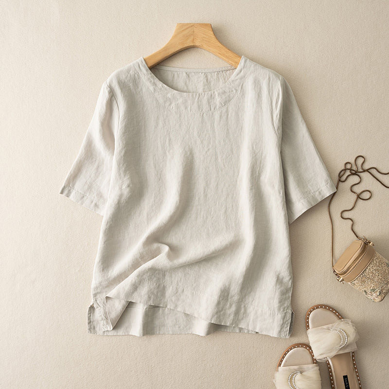 Textured 2025 Summer New Arrival Loose-fit Casual Pullover