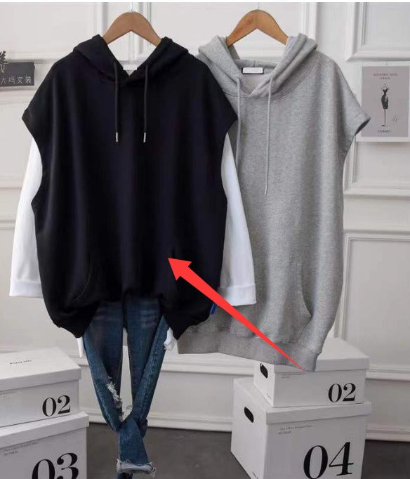 Sleeveless Coat Instagram-style Hooded Vest Womens Hoodie