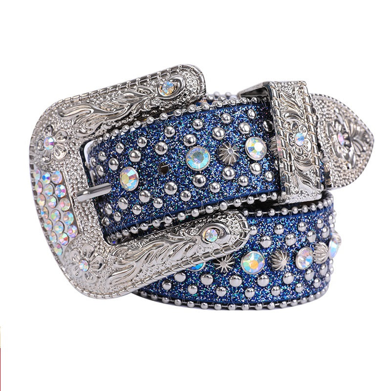 Women's Rhinestone Belt with sparkling rhinestone details