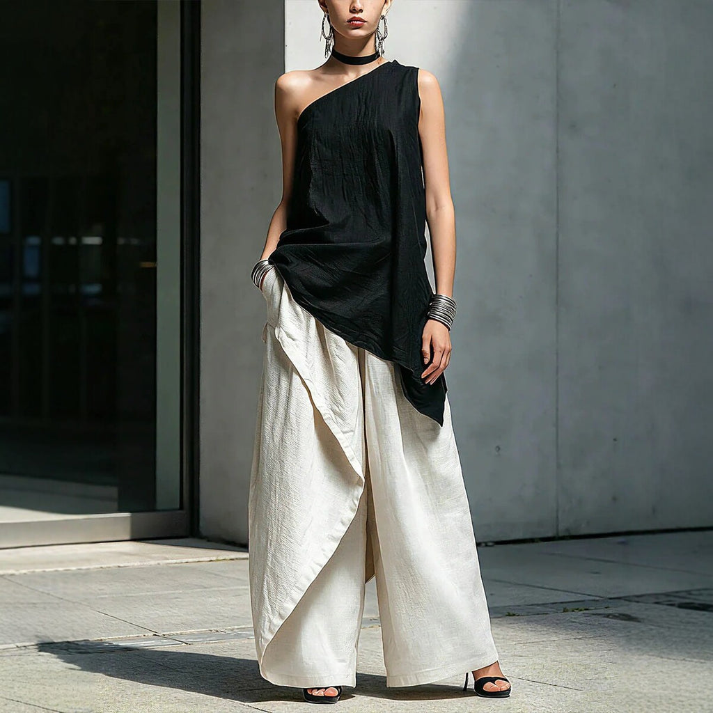 Casual Versatile Fashionable One-shoulder T-shirt