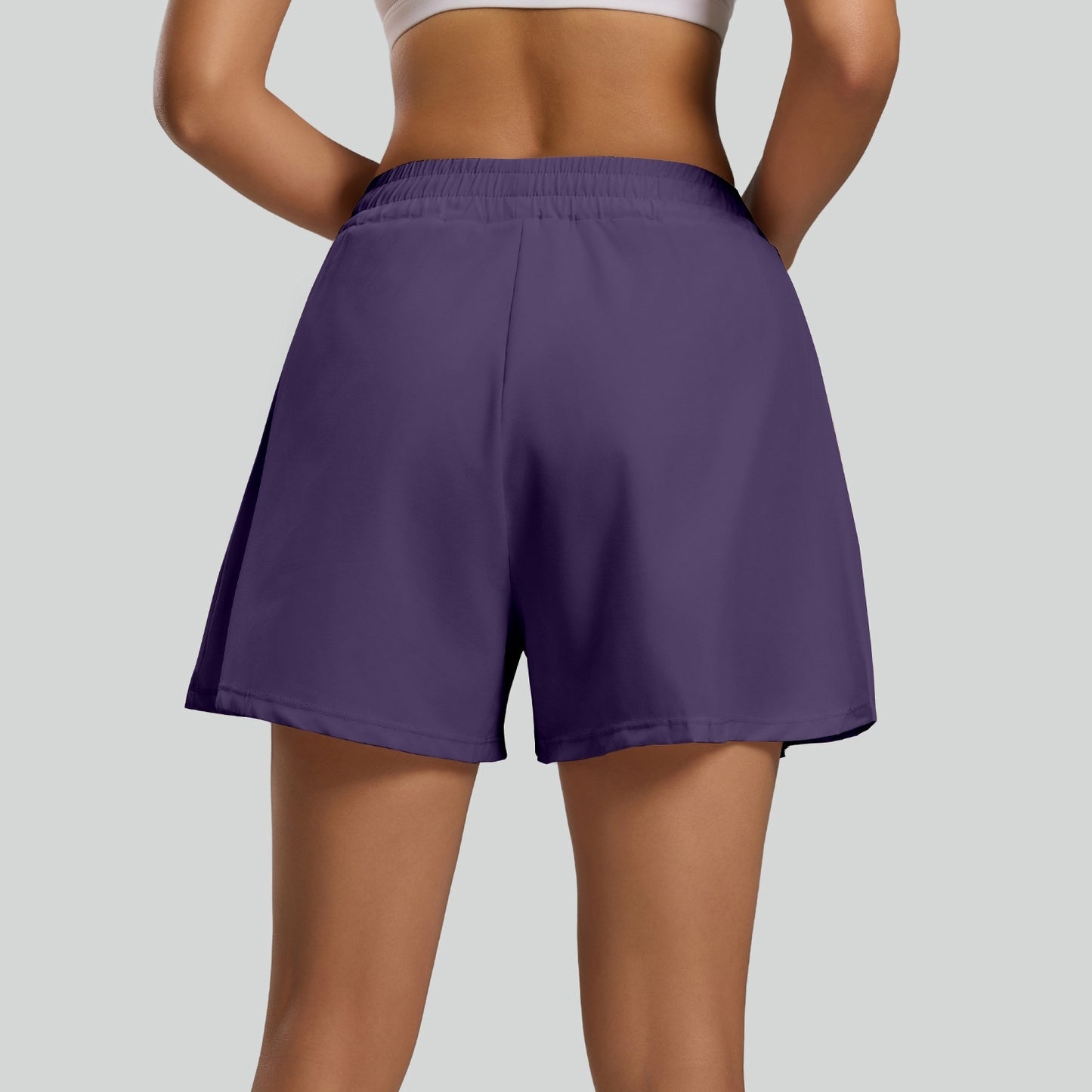 Womens Casual Anti-exposure High-waist Yoga Shorts