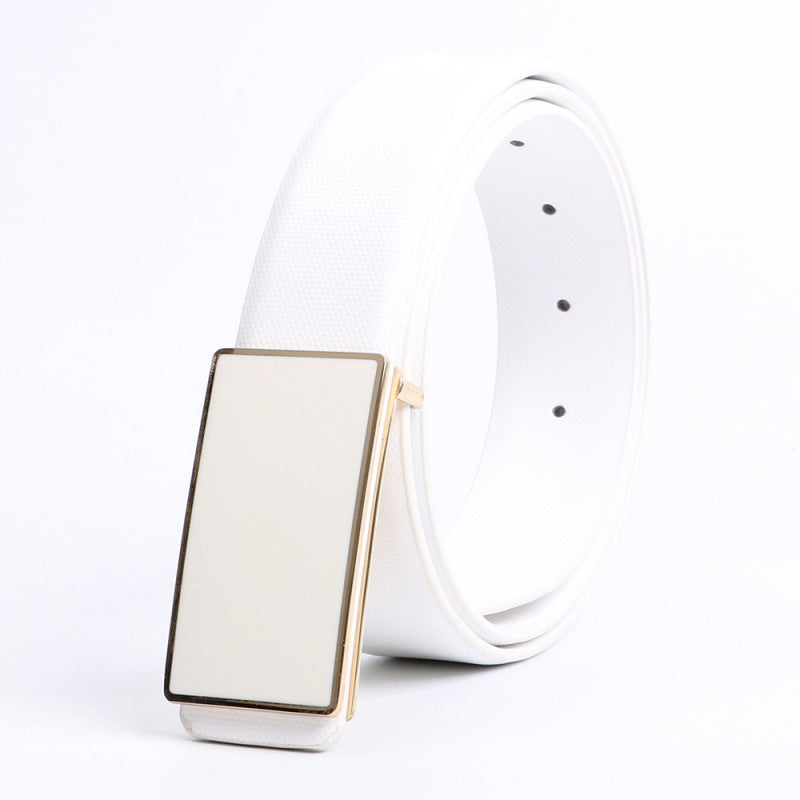 White Belt with casual smooth buckle