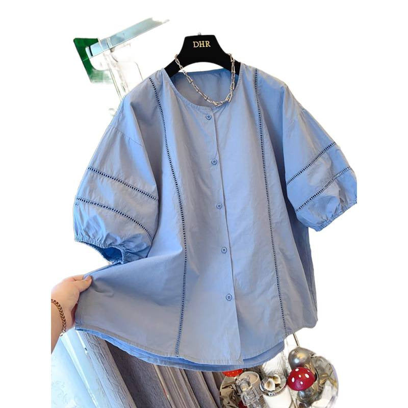 Incredibly Stylish French-style Chic Puff-sleeve Short-sleeve Shirt