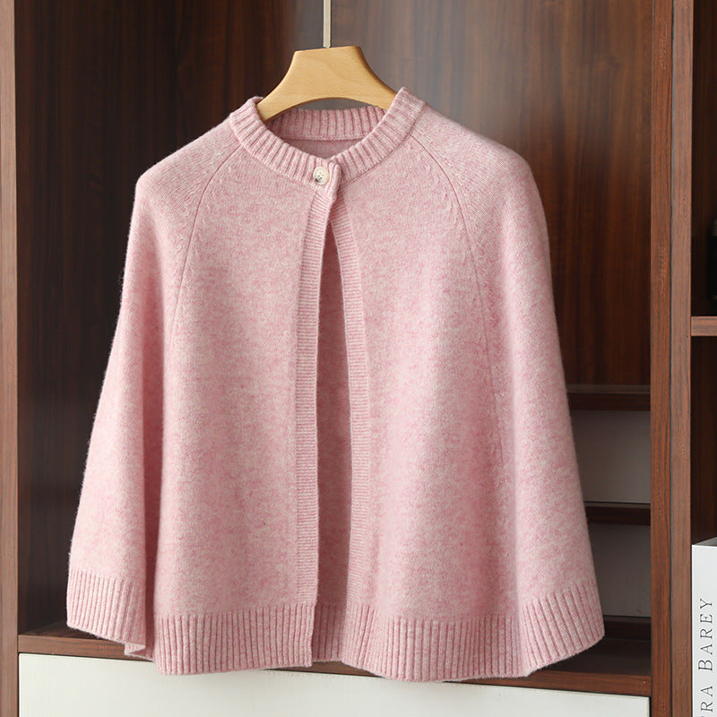 Wool Large Cape Warm Knitted Outerwear Cloak Shawl