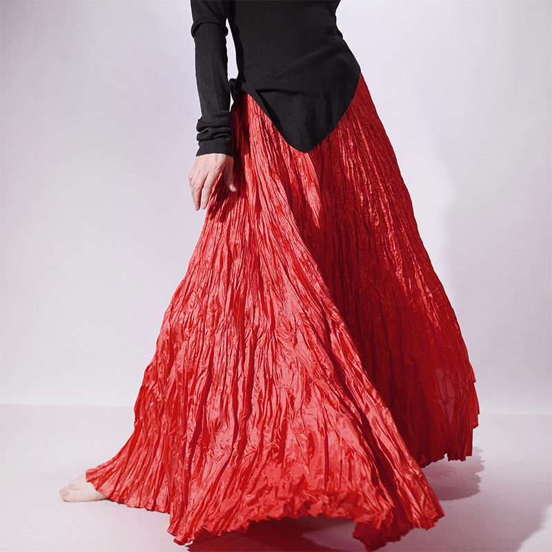Floor-length Skirt Minimalist And Relaxed With A Flowing Pleated Design
