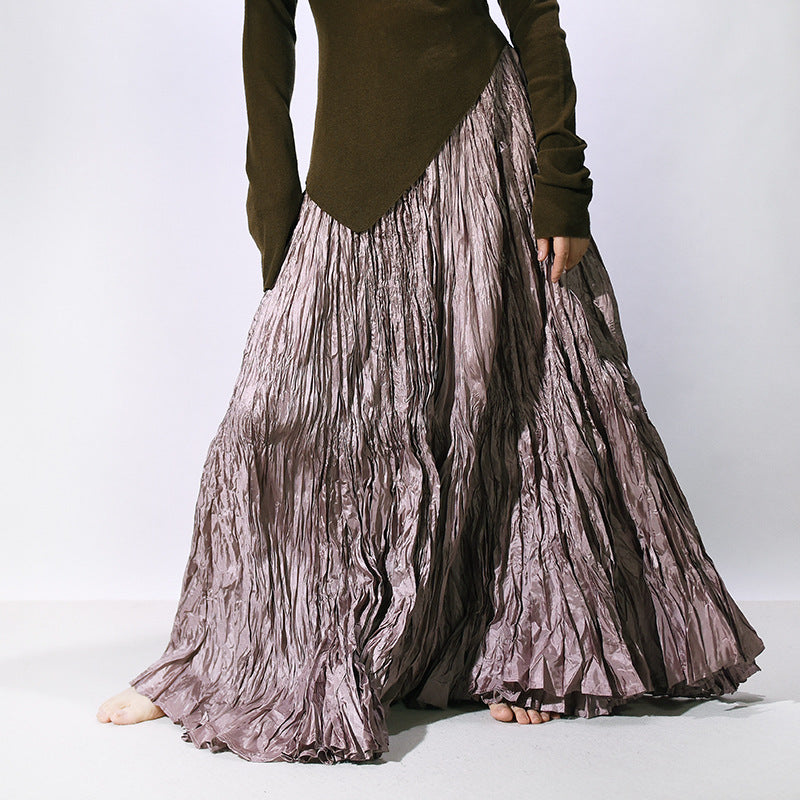 Floor-length Skirt Minimalist And Relaxed With A Flowing Pleated Design