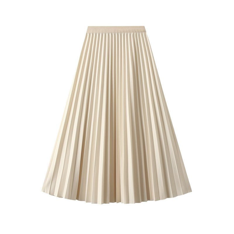 Elastic High-waisted Accordion-pleated Skirt