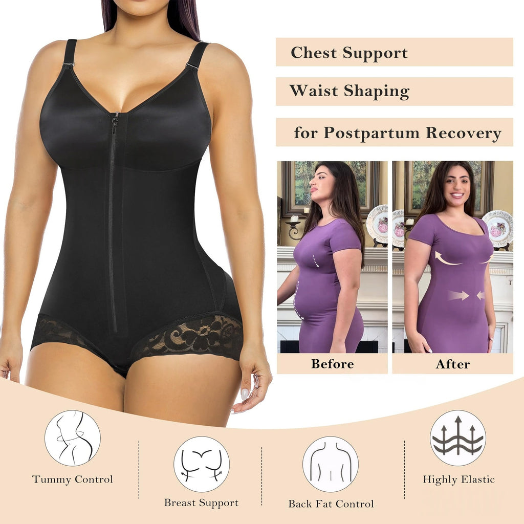 Enhanced Compression Slimming One-piece Bodysuit Plus Size