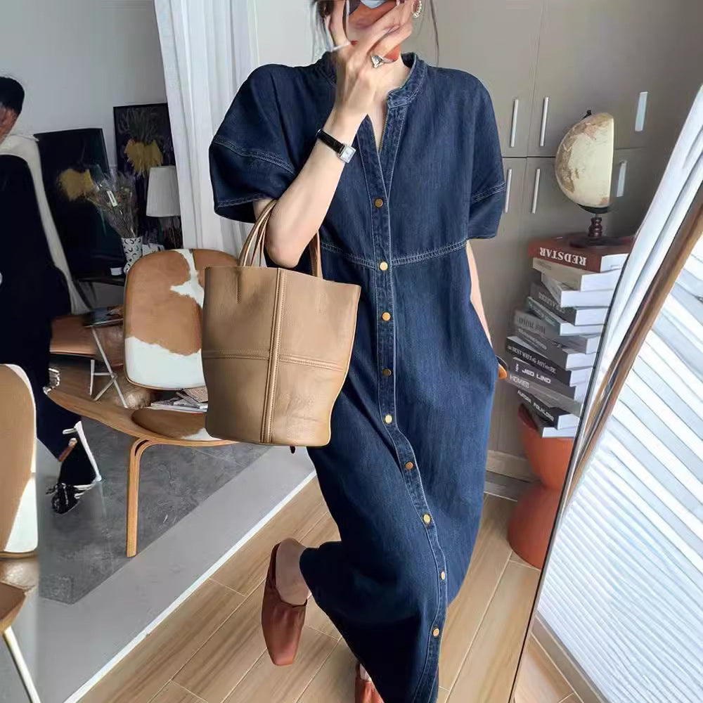 French-style Retro Casual Denim Dress