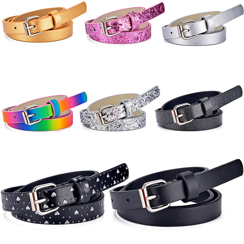 Ladies Kids Heart Glitter Belt Fashion Accessory