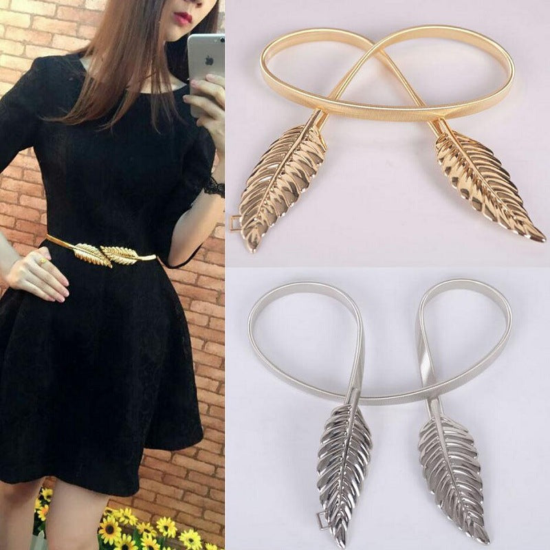 Women’s Elastic Chain Waist Belt for Dresses
