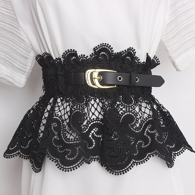 Women's Lace Wide Waist Belt For Dresses And Skirts