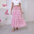 Bohemian Resort-Style Sweet Printed Maxi Skirt