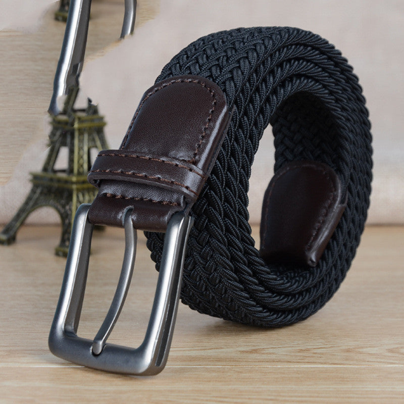 Canvas Woven Belt with adjustable non-hole pin buckle