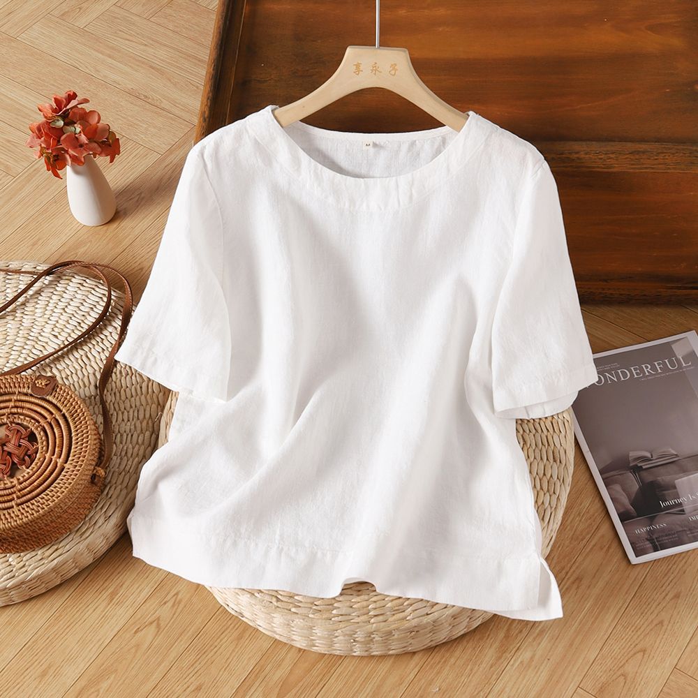 Textured 2025 Summer New Arrival Loose-fit Casual Pullover