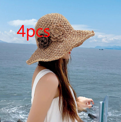 Lace Straw Sun Hat For Women