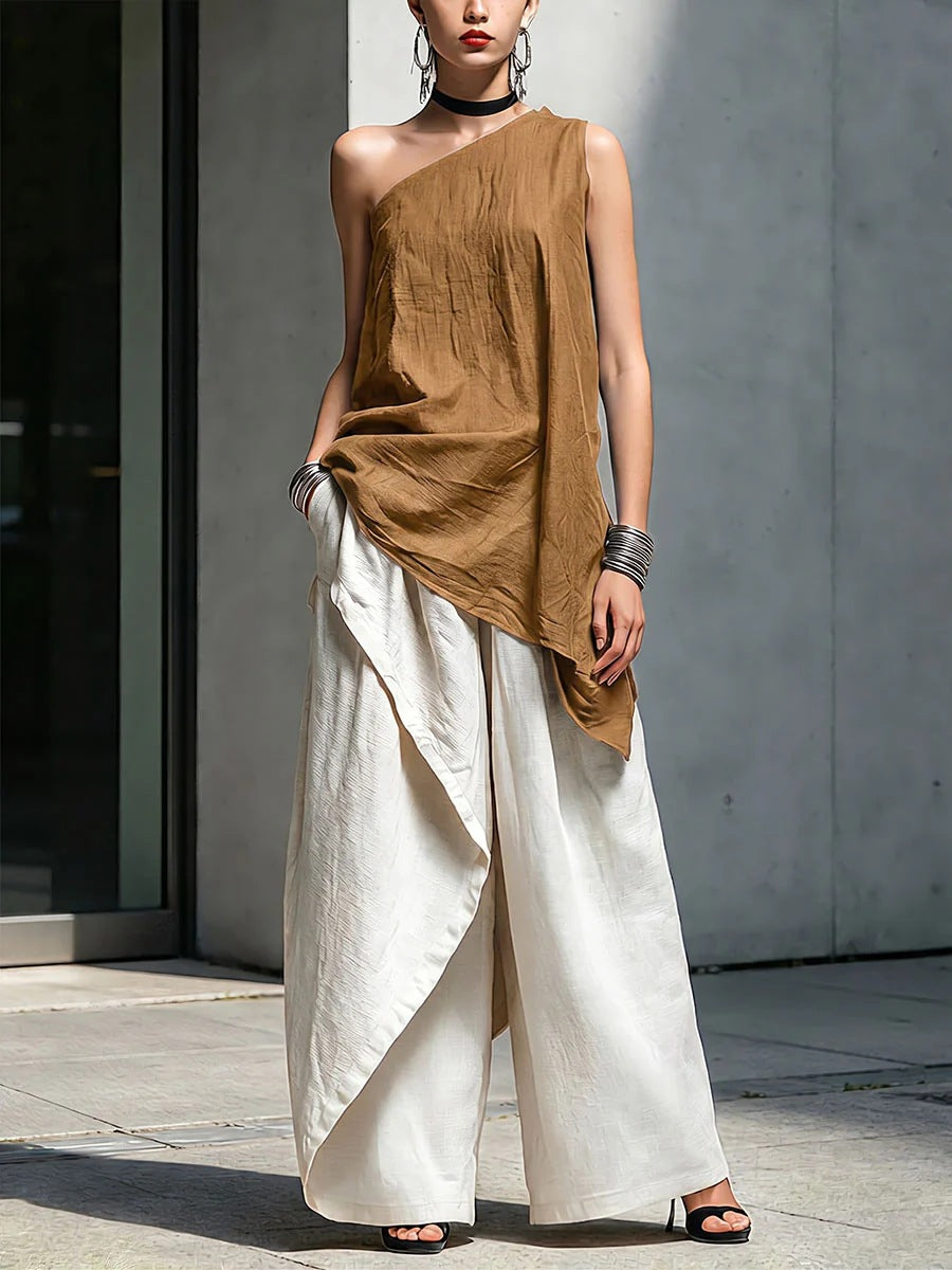 Casual Versatile Fashionable One-shoulder T-shirt