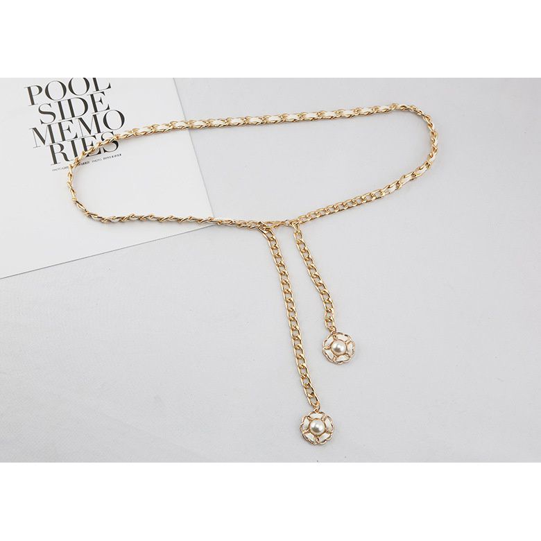 Black White Metal Waist Chain with dress
