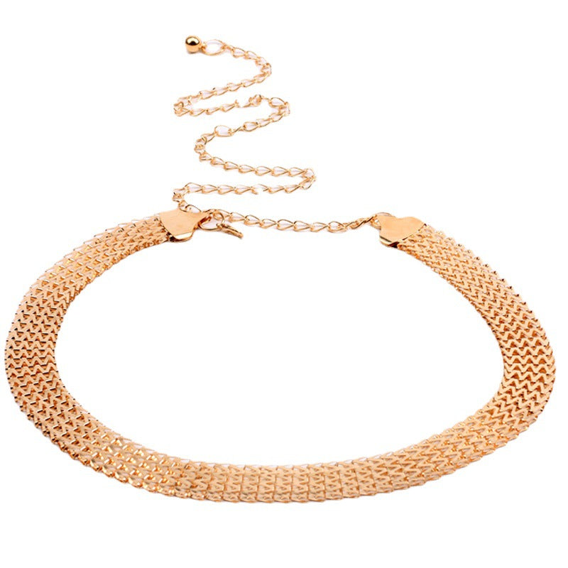 Womens Waist Chain and Belt featuring an elegant gold chain design, perfect for enhancing any stylish outfit.