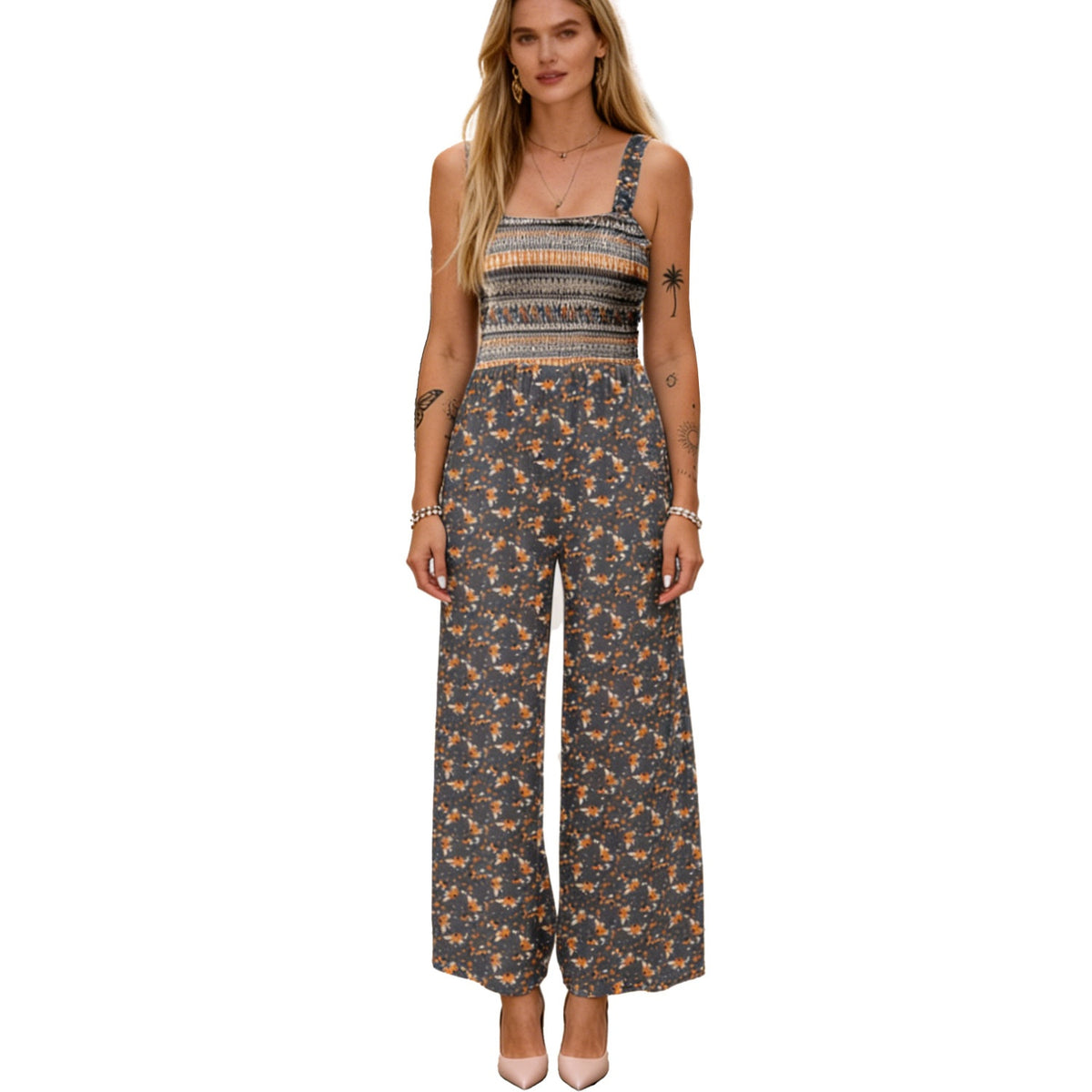 Bohemian Strap Print Jumpsuit