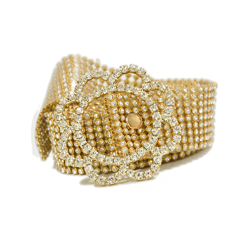 Women's Corset Belt with Decorative Diamond Detail