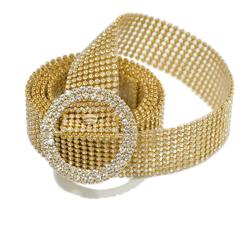 Women's Corset Belt with Decorative Diamond Detail