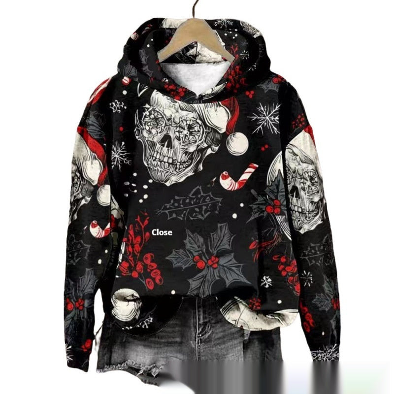 New Halloween Printed Hooded Sweatshirt