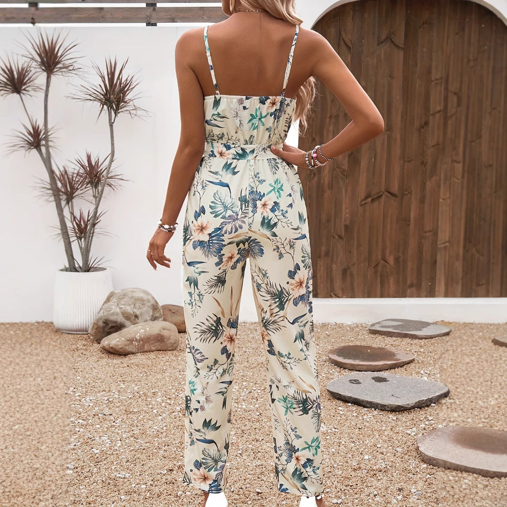 Chic Printed Wide-Leg Casual Trousers