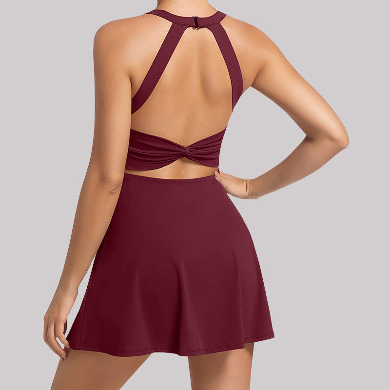 Anti-exposure  Quick-drying  Breathable Sleeveless Running And Yoga Sports Dress