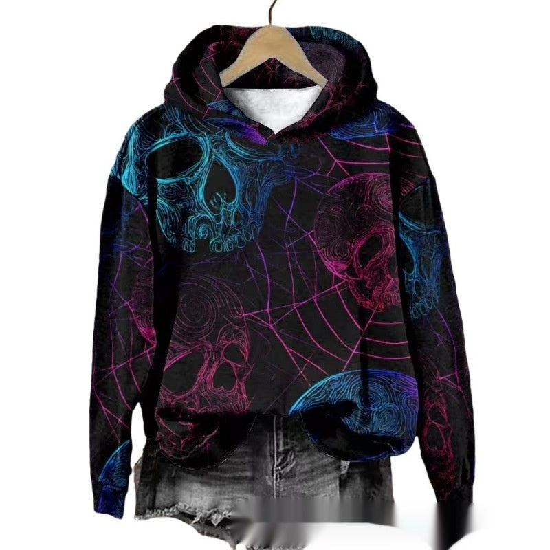 New Halloween Printed Hooded Sweatshirt