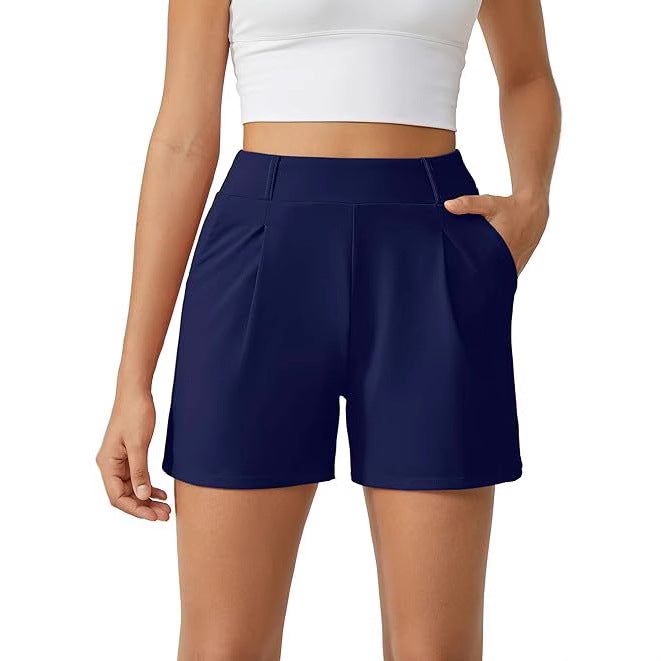 Stylish High-waisted Casual Versatile Womens Summer Fitness Shorts With Pockets