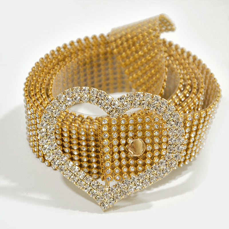 Women's Corset Belt with Decorative Diamond Detail
