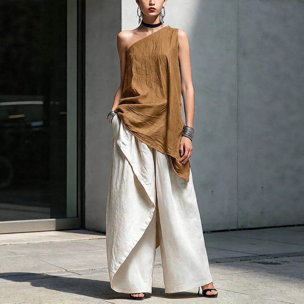 Casual Versatile Fashionable One-shoulder T-shirt