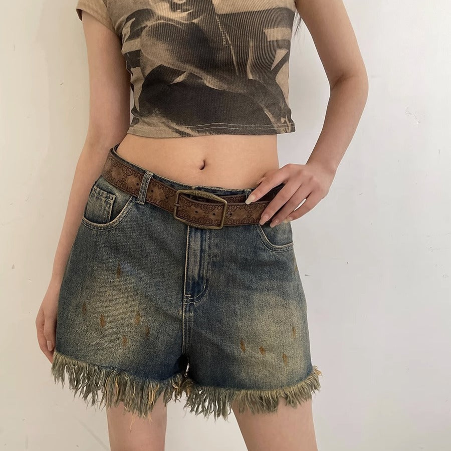 Distressed Ethnic Style Belt – versatile Y2K fashion accessory  SKU: Add a unique SKU for each variant.