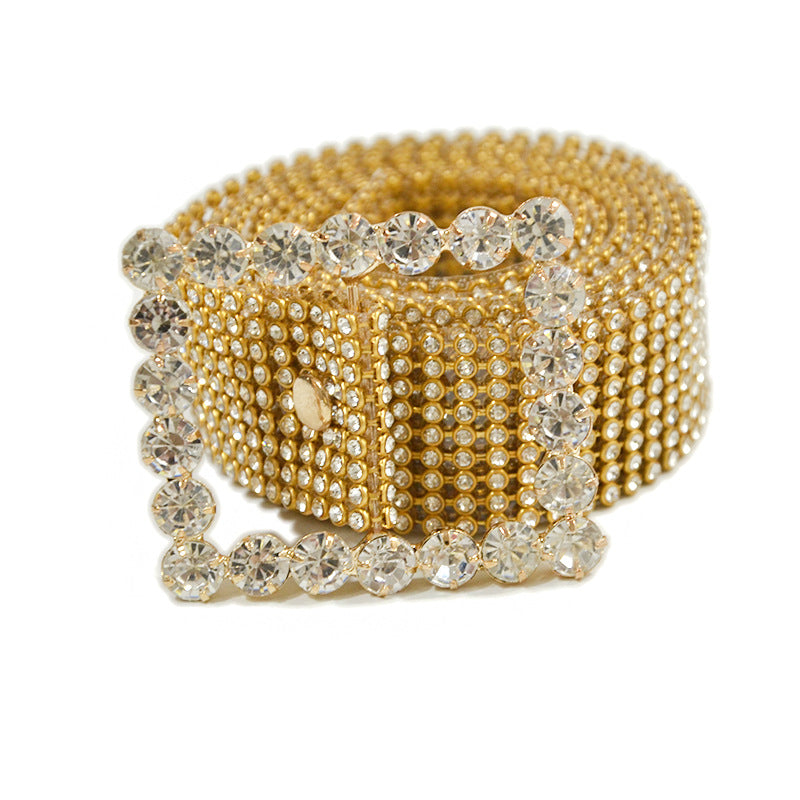 Women's Corset Belt with Decorative Diamond Detail