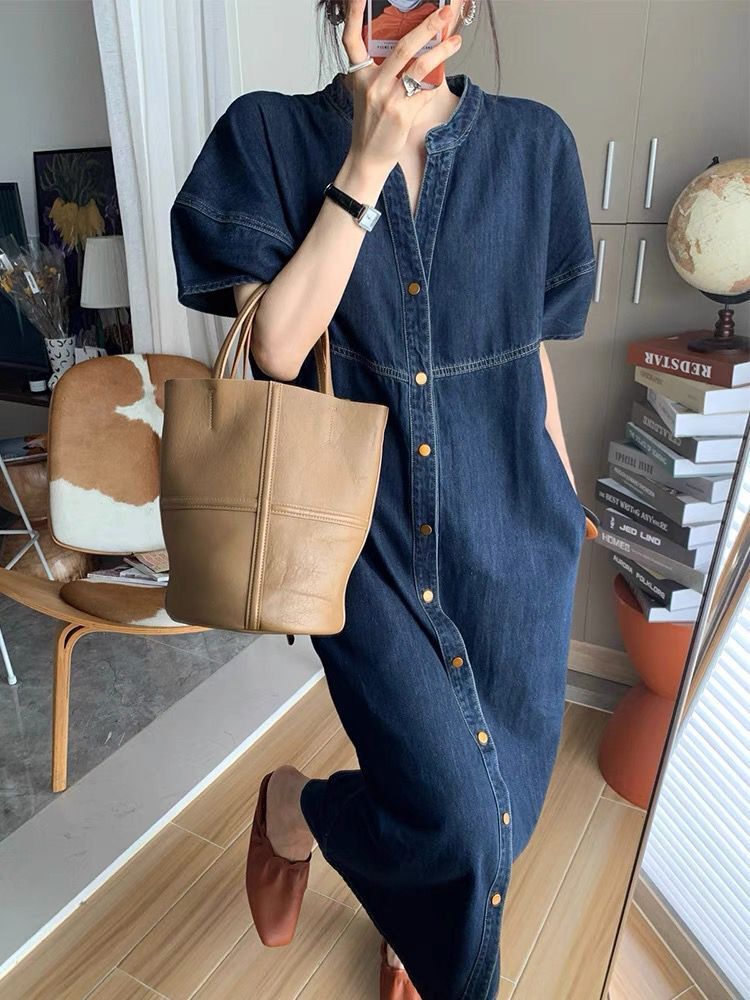 French-style Retro Casual Denim Dress