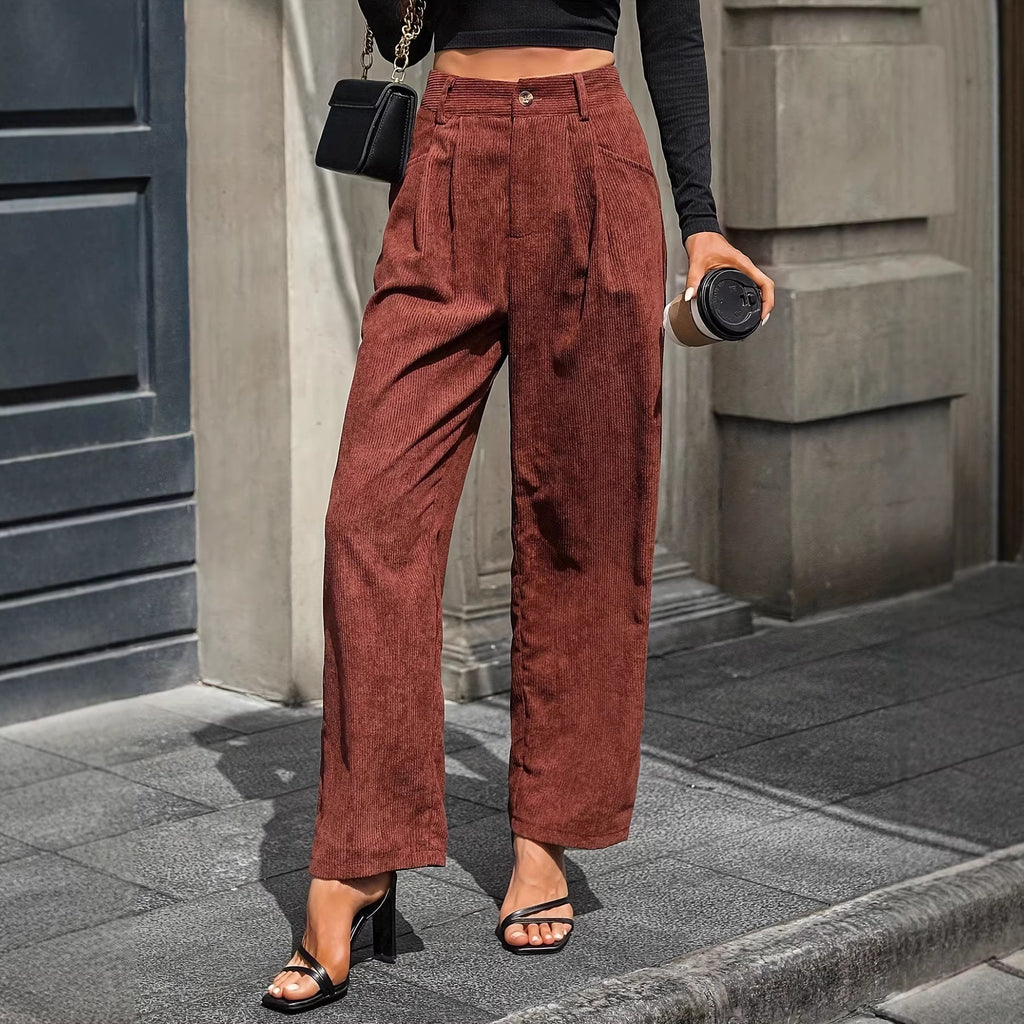 Retro Corduroy Harem Pants Womens AutumnWinter Elastic Waist