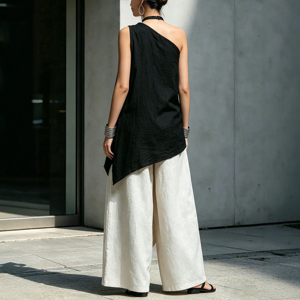 Casual Versatile Fashionable One-shoulder T-shirt
