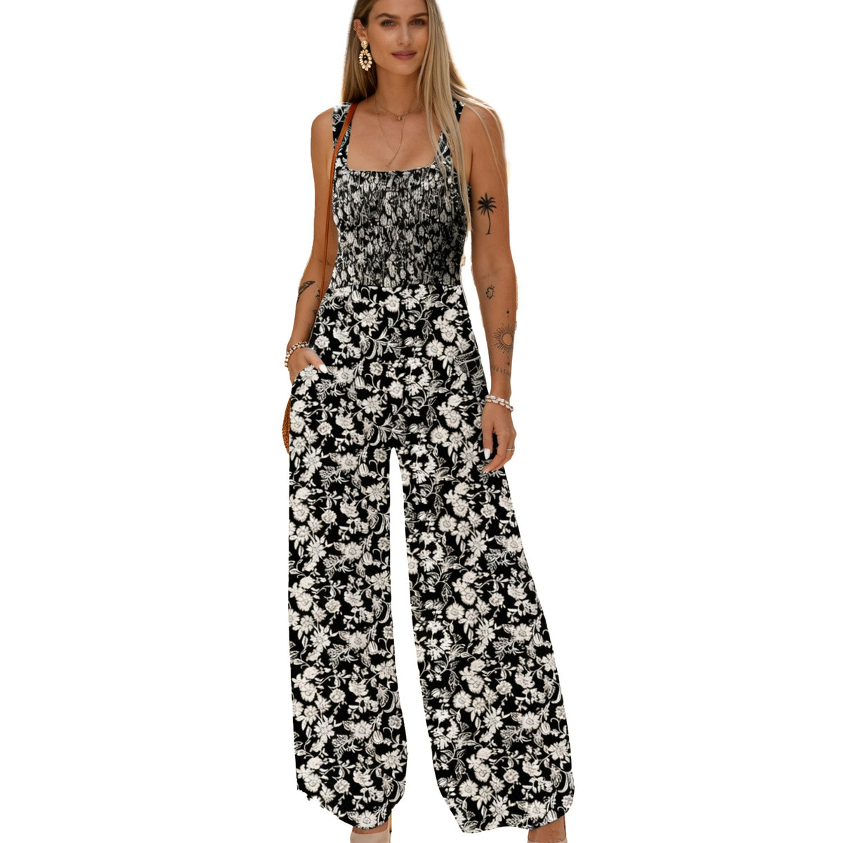 Bohemian Strap Print Jumpsuit