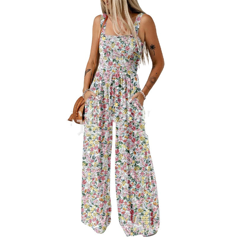 Bohemian Strap Print Jumpsuit