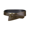 Retro Punk Belt with brown rivets and metal ring buckle