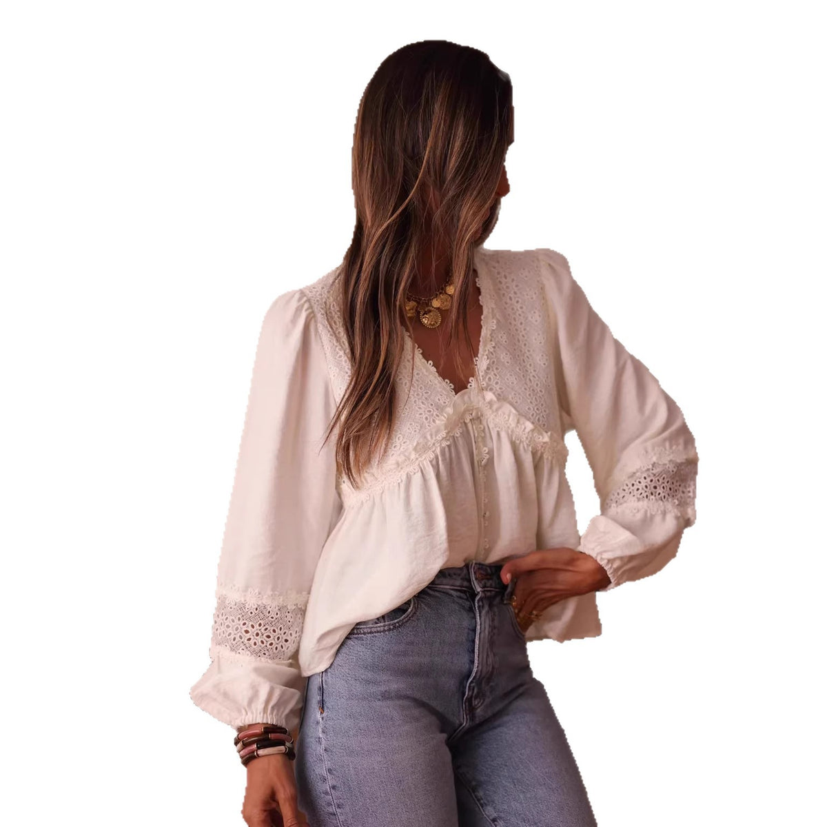 New Stylish European And American Embroidered Shirt French Style