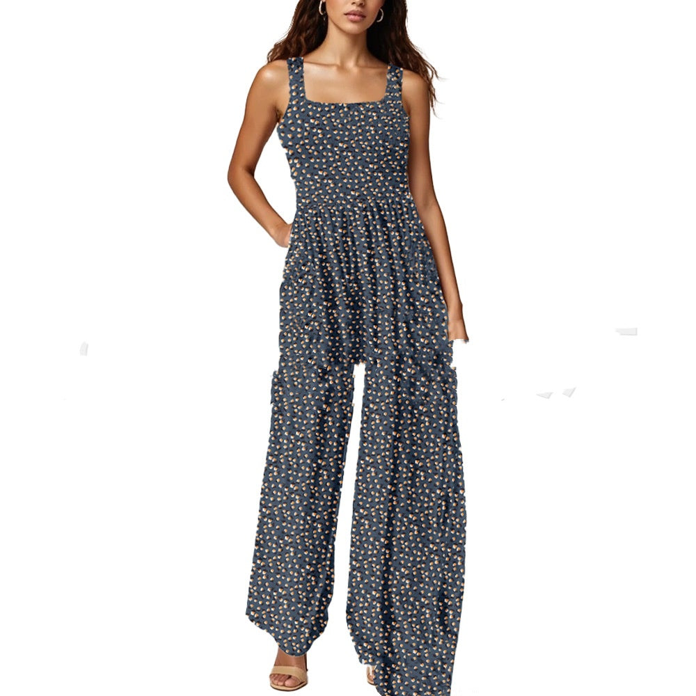Bohemian Strap Print Jumpsuit