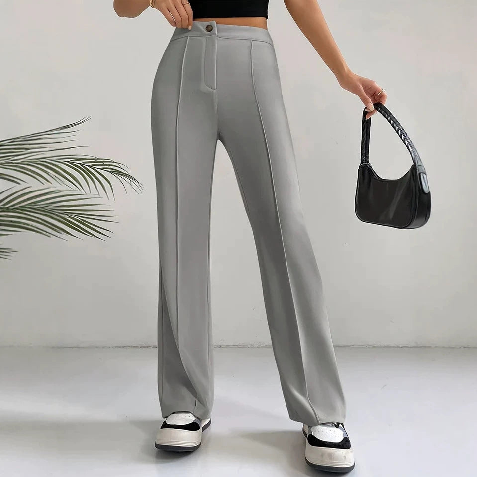 Women's High-Waisted Straight Flare Pants