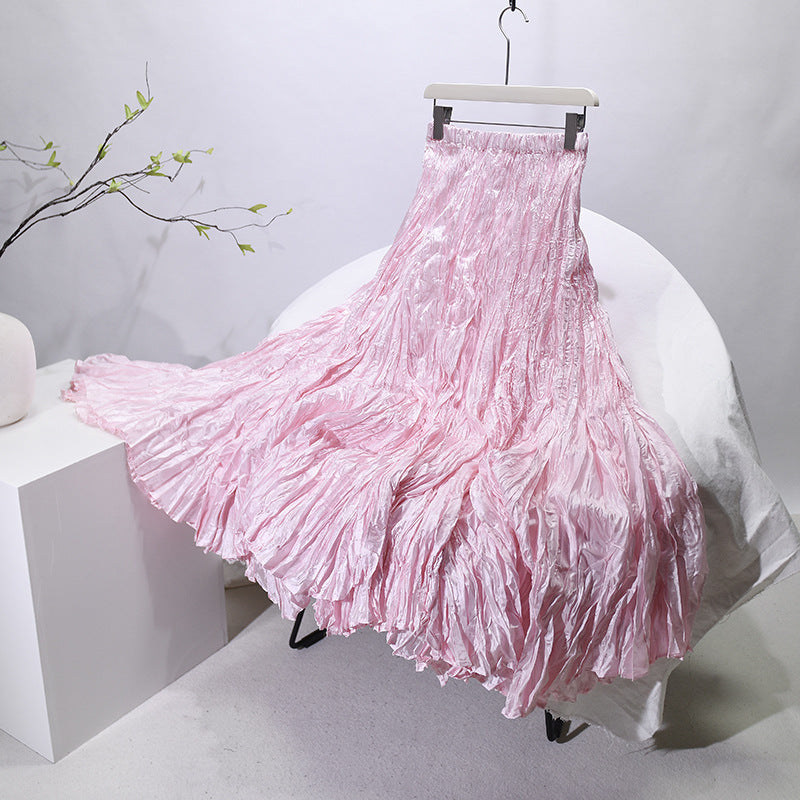 Floor-length Skirt Minimalist And Relaxed With A Flowing Pleated Design
