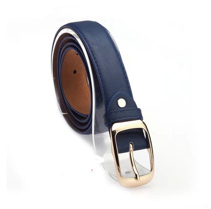 Korean women's casual versatile belts in black leather