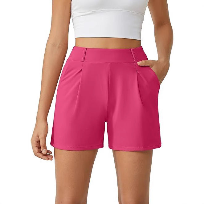 Stylish High-waisted Casual Versatile Womens Summer Fitness Shorts With Pockets