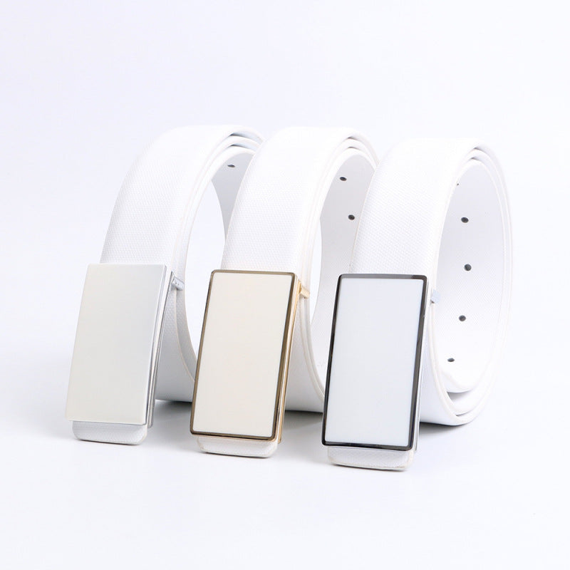 White Belt with casual smooth buckle