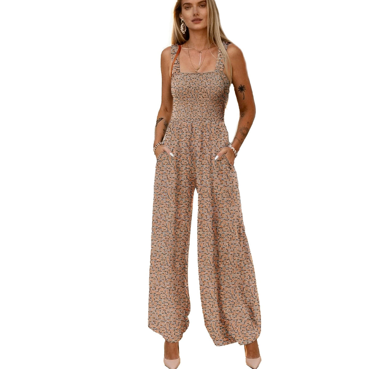 Bohemian Strap Print Jumpsuit